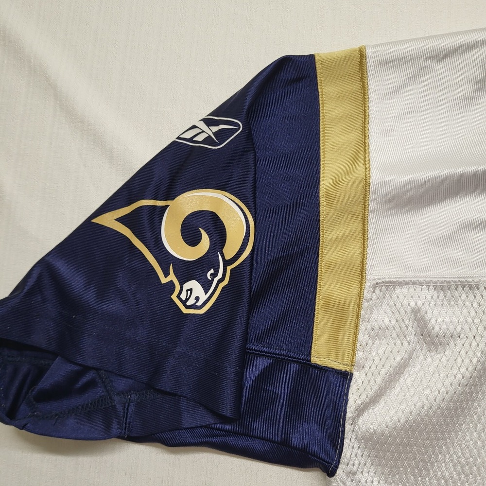 VTG Marshall Faulk Jersey Reebok St Louis Rams Football White NFL On Field Y2K - Picture 6 of 13
